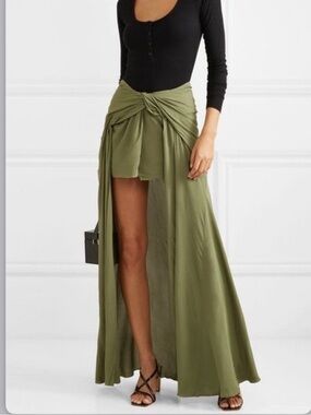 Jacquemus Skirt Sage Green Drape Asymmetrical Old Quiet Money Luxury Small